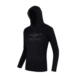 아티누스 [AT-576B] 플리스 후드 티셔츠 (블랙)
